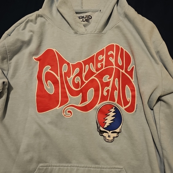 Grateful Dead Liquid Blue Hoodie with Bears On Sleeve Mens Size Large. - Picture 5 of 5